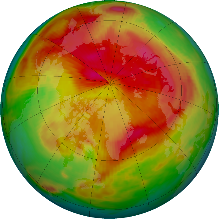 Arctic ozone map for 12 April 1988
